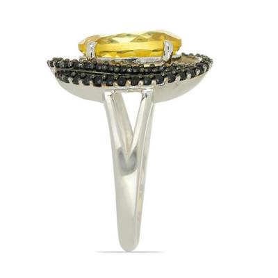 BUY BRAZILIAN CITRINE GEMSTONE BIG STONE RING IN 925 SILVER